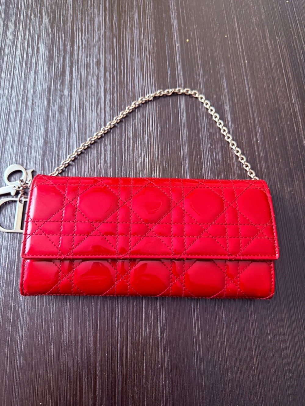 Christian Dior Patent Cannage wallet on chain - Picture 2 of 9